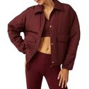 Free People  Movement Off the Bleachers Coaches Jacket in Wine size Large Photo 0