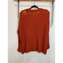 Dee Elly  Cold Shoulder Sweater Orange Cut Out Crew Neck Slit Pullover Size S Photo 1