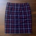 Tommy Hilfiger  navy blue and red plaid pencil skirt size 8 NWT Photo 2