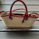 Brighton  Bag Straw Red Cream Tote Shoulder Handbag Picnic Vintage Vibes Cute Photo 7