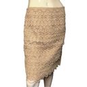 J. McLaughlin  Size 6 Nude Beige Lace Tiered Pencil Straight Knee Length Skirt Photo 2