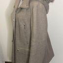 a.n.a faux fur trimmed tan wool pea coat size XL Photo 4