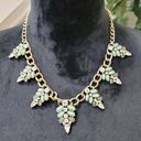 The Loft  Women's Green & Crystal Beaded with Lobster Clasp Statement Necklace Photo 0