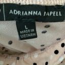 Adrianna Papell - peach colored top with black & white polka dots- size Large Photo 1