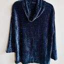 J.Jill ★ Women’s Cowl neck Velvet looking Sweater - Navy Blue ★ Photo 3