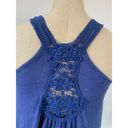 Vintage Havana  womens blue tank top lace embellished cropped size L Photo 2