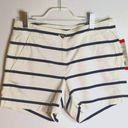 Nautica  Cotton Stretch Twill Shorts White with  Blue Stripes Women's Size 8 NWT Photo 0