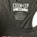 Chin Up Apparel  Gray /Pink Graphic Workout Tank Photo 3