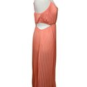 EXPRESS Coral Cutout Pleated Maxi Dress Photo 4