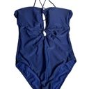 PilyQ NWT  NAT Keyhole Braided One Piece Swimsuit Navy Blue Medium Photo 2