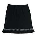 Ann Taylor  Petites Black and White Embroidered Pleated Skirt Photo 1