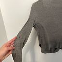 CAbi  Applique Cardigan style 100 Gray Black Crochet Cotton Button Down Sweater S Photo 11