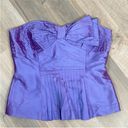 Tracy Reese Plenty by  Pleated Taffeta Bustier Corset Top Purple Shimmer 8 Photo 9