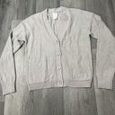 Joie  ultra soft fuzzy cardigan sweater light Gray Front Button- Small Photo 0