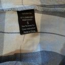 Blu Pepper NEW  Gray Plaid Button Down Open-Back Roll-Tab Sleeves ModCloth Top S Photo 7