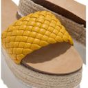 Yellow Braided One Band Platform Slip On Sandal Size 10 Photo 5