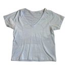 Lululemon  Blue v neck Speedy Short Sleeve T-shirt Cropped Size 8 Photo 0