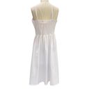 Wish  White V neck Swing Midi Dress bow & front Button NEW with TAGS Size large Photo 5