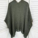 Lucky Brand  Pop Whip Stitch Kimono Chunky Poncho Cardigan Sweater Olive Green Photo 8