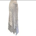 LUCHA the Label Linen Handkerchief High Low Stripe Cream Beige Skirt Sz 4 Tan Photo 3