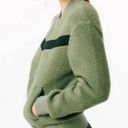 Zyia  ACTIVE FLYING V High Pile Vintage Fleece Bomber Jacket in Olive Green Large Photo 1