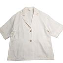 Moussy Ivory H/S Single Short Sleeve Button Up Boxy Collared Blazer Jacket OS L Size L Photo 0