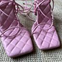 EGO NWOT  Light Pink Lace Up Square Toe Heels | 7.5 Photo 1