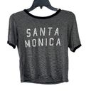 Brandy Melville John Galt black and white striped short sleeve Santa Monica shirt Photo 0