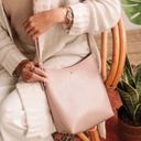 Anthropologie Samara |  vegan leather cross body shoulder bag in Peony Pink Photo 1