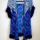 Maaji  blue swim cover up with fringe trim small Photo 0