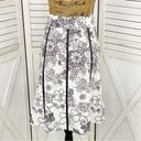 Apt. 9  Floral Twill A Line Skirt Black White 8 Cotton Photo 3