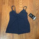 MiracleSuit  Pin Point Love Knot Tankini Top Swimsuit midnight blue size 8 NWT Photo 2