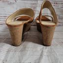 Marc Fisher  Tawny Tan Suede Platform Sandal Slip On Shelbee Wedges Size 7.5 Photo 2