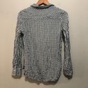 Merona  Long Sleeve Button Front Collared Blouse Black/White Plaid Medium Photo 5