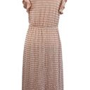 Caution to the Wind  Medium Midi Dress Faux Wrap Stretch Hi-Low V-Neck Cap Sleeve Photo 4