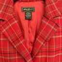 Eddie Bauer  Blazer Womens XLPetite Red Plaid Single Breasted Surgeon Cuff Jacket Photo 8