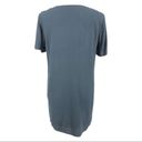 Wilfred  Free Stone Blue Rayon Short Sleeve T-shirt Mini Dress Size Medium Photo 3