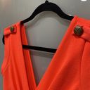 Lac Bleu  Women's Highlighter Coral Orange Midi Sleeveless Dress Sz Small Photo 2