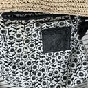 Brighton  tote Straw Purse with Black Patent Croc Embossed Strap Scalloped Accent Photo 5