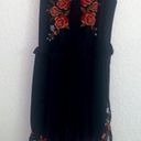 American Eagle romper | size medium | black with red flower embroidered Photo 0