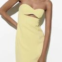 ZARA Bodycon Strapless Mini Lemon Party Coctail Shower Bridal 🍋Dress Photo 2