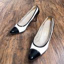 Salvatore Ferragamo Ferragamo • vintage heels pumps cap toe two tone black white patent leather Photo 10