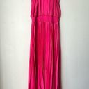 Petal and Pup  Dominique Hot Pink Satin Pleated Maxi Dress 4 Photo 11