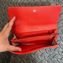 Michael Kors  bi-fold long wallet coral leather MK logo gold‎ hardware Photo 2