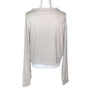 Lesjour! Heathered Oatmeal The Henley Ecovera Button Collar Long Sleeve Polo Top Size M Photo 5