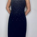 City Triangles Vintage Dark Navy Blue Silver Sparkly Dot Spaghetti-Strap Dress Photo 2