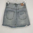 Free People We The Free by  Denim Cut Off Skirt Light Wash Button Fly Size 26 Photo 5