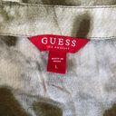 Guess Women's Green Tie-Dye Wash Oversized Long Sleeve Button Up Collared Shirt Photo 3