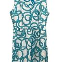 Gretchen Scott  White & Turquoise Blue Sleeveless V-Neck Pleated Dress - M Photo 1