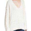 Free People White Oversized V-neck Sweater Photo 0